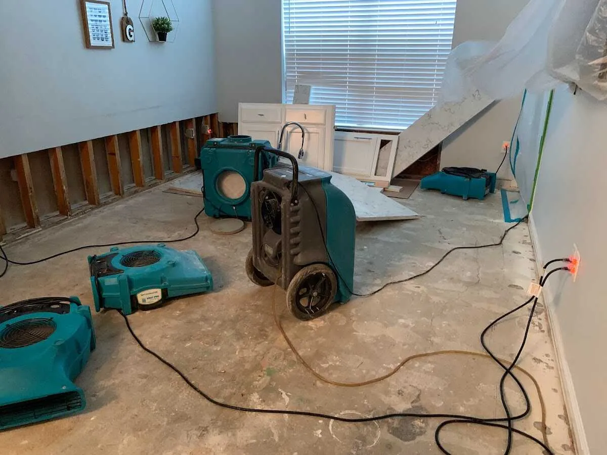 Dehumidifier in flood-cut room for Water Extraction & Removal in Clarkson